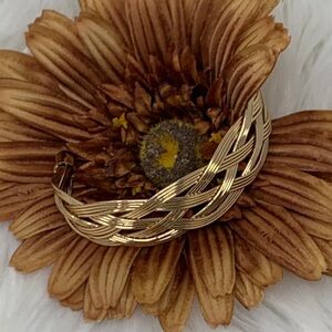 Gold Tone Braided Adjustable Cuff Bracelet